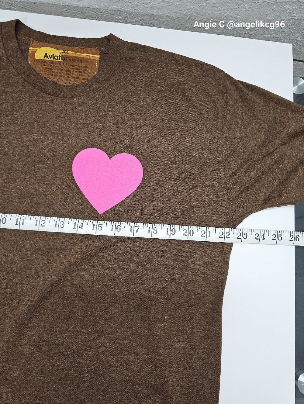 Aviator Nation Heart Boyfriend Brown Crewneck Short-Sleeve- Women's Tee Shirt - Picture 8 of 10
